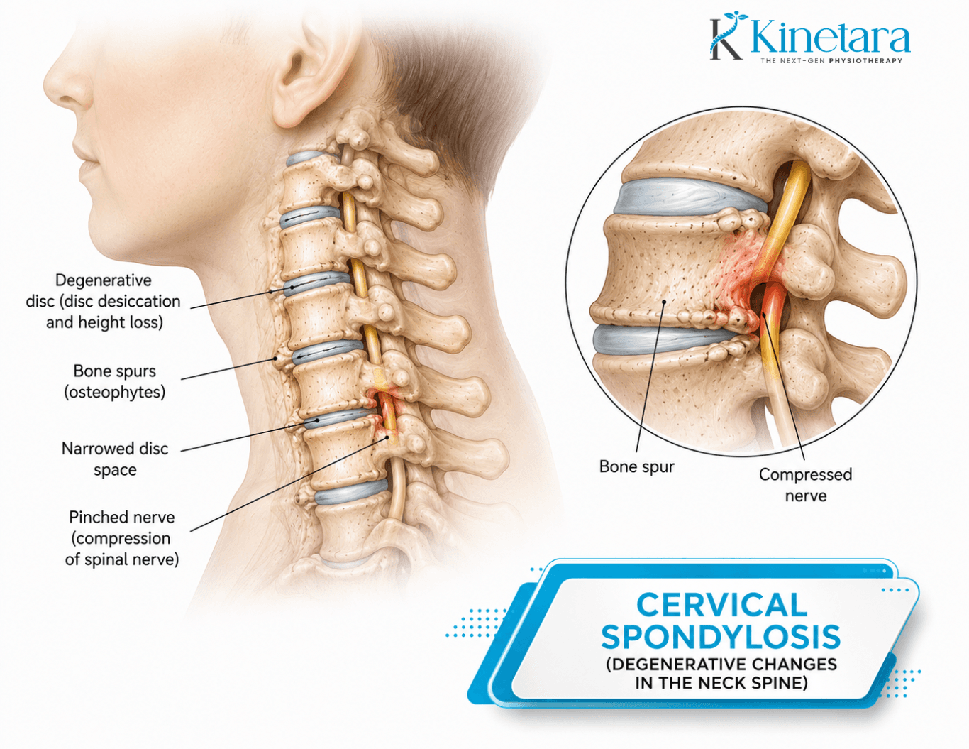 Cervical Spondylosis — anatomical illustration