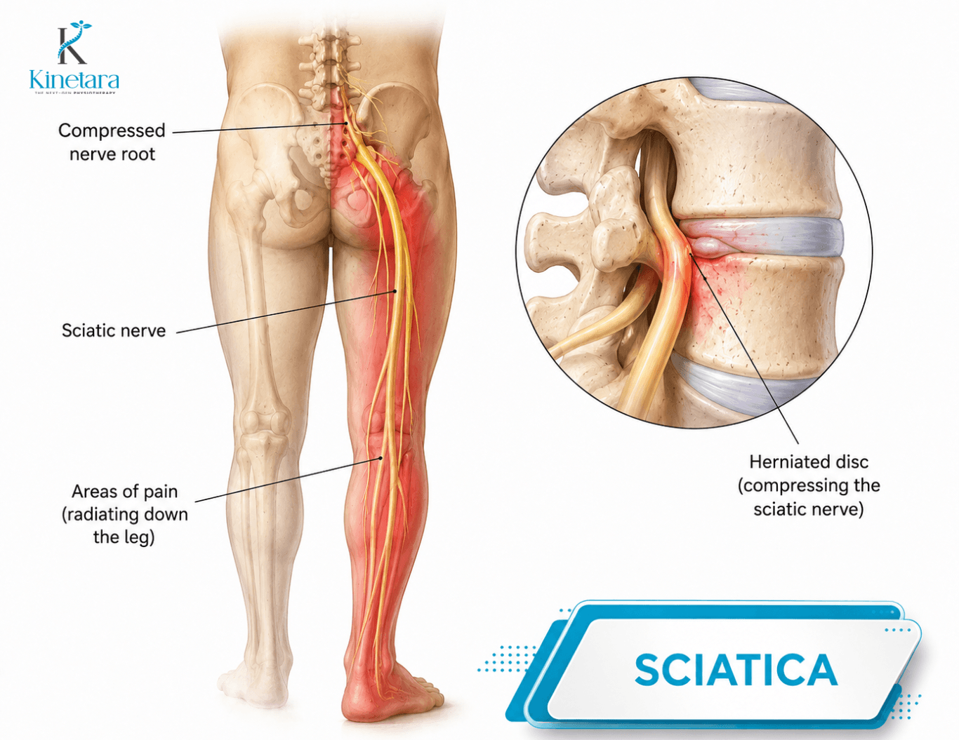 Sciatica — anatomical illustration